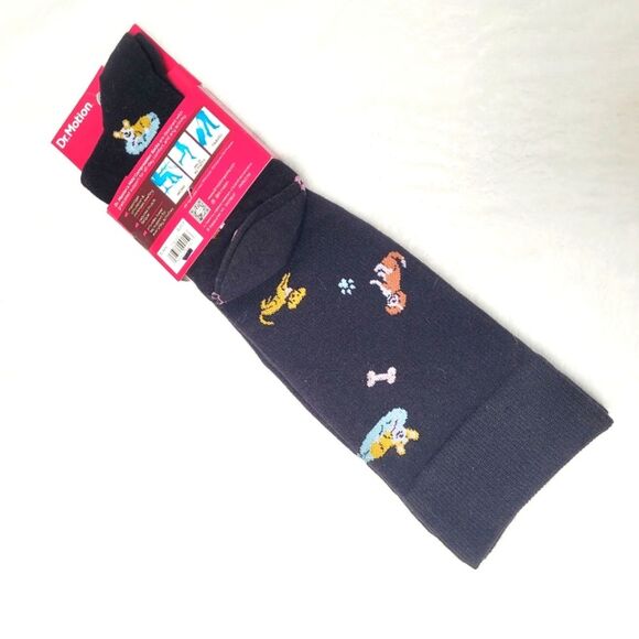 Dr Motion Cozy Dogs Mild Compression Everyday Knee Socks Size 9-11 Shoe 4-10 New - Picture 2 of 5
